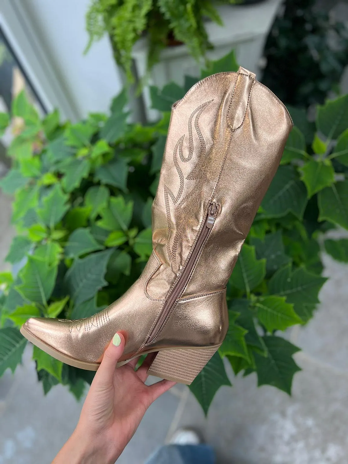 3/4 Western Metallic Boots