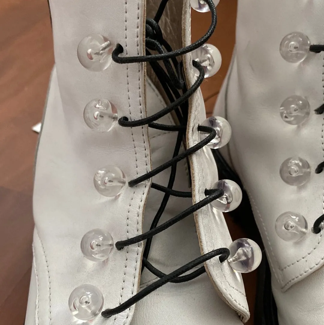 Atillio Giusti Leombruni White Combat Boots