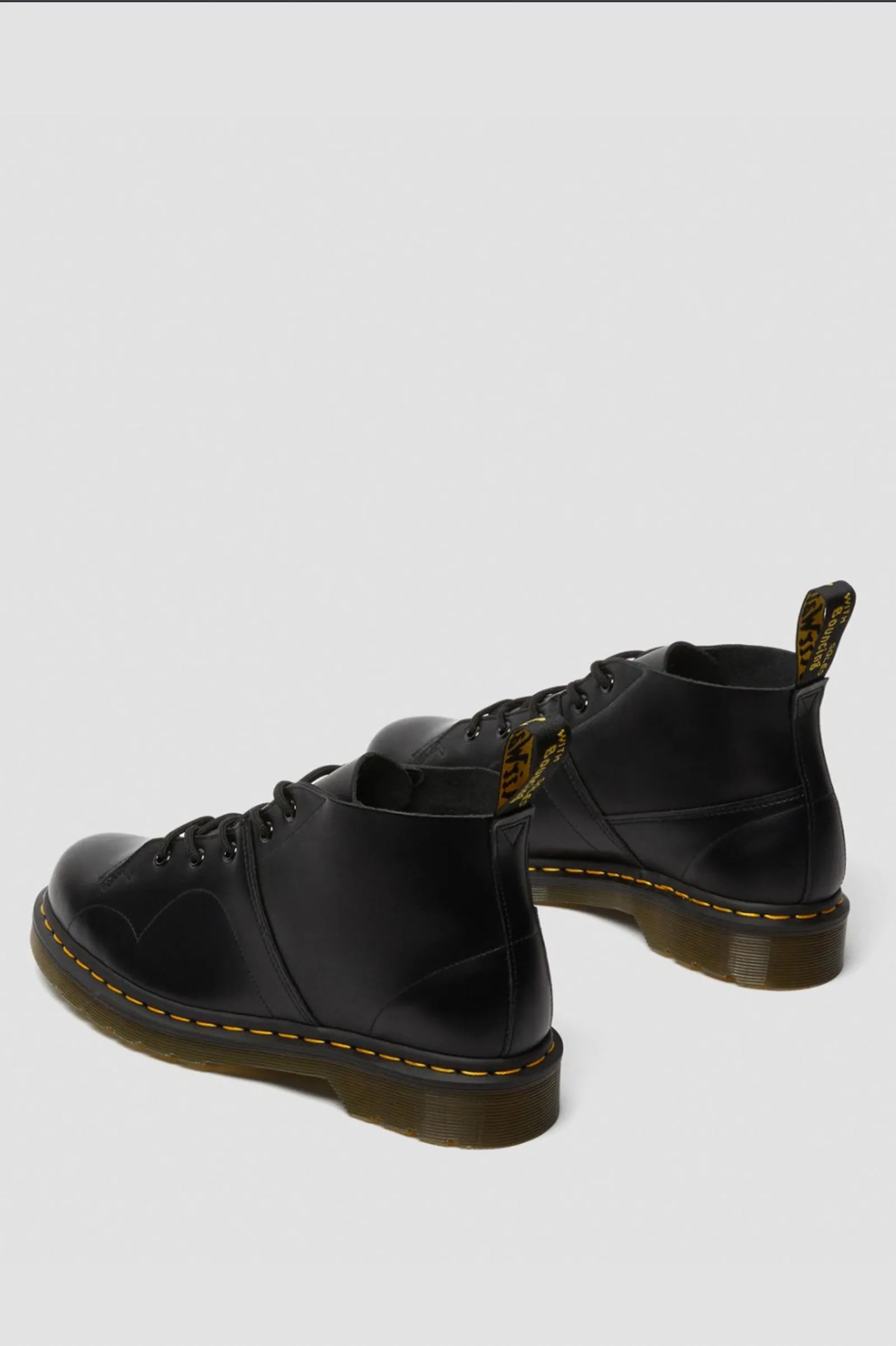 Sleek Black Church Leather Monkey Boots for Men