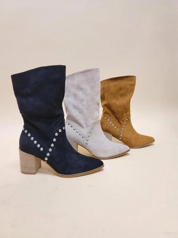 BRIGITTA Studded Booties, 3 Colors