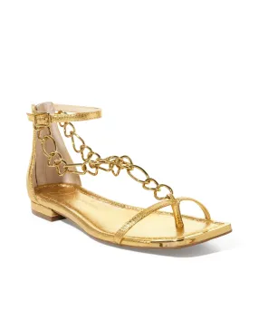 Chain Ankle Strap Sandal Gold