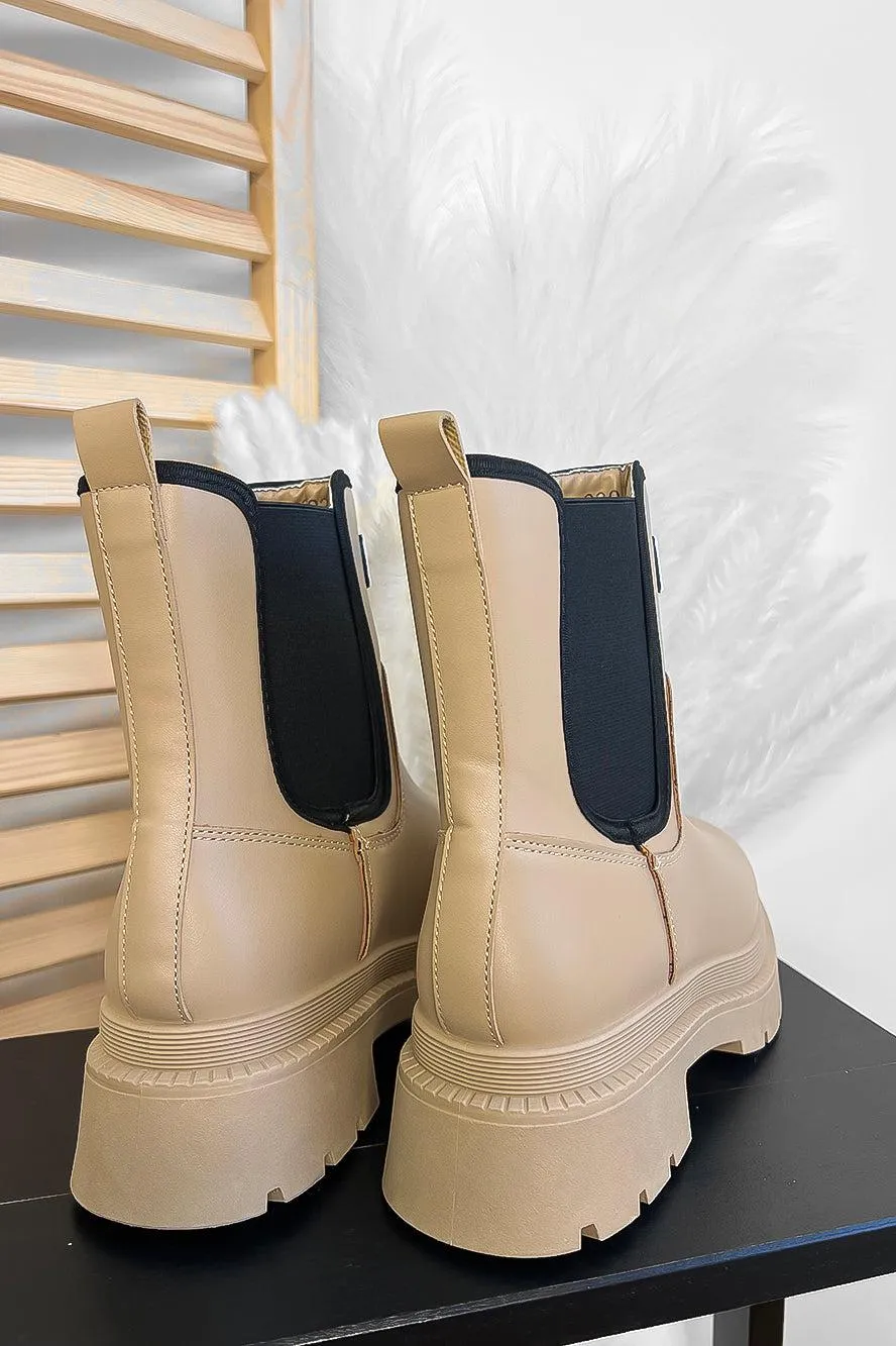 Chunky Sole High Top Chelsea Boots