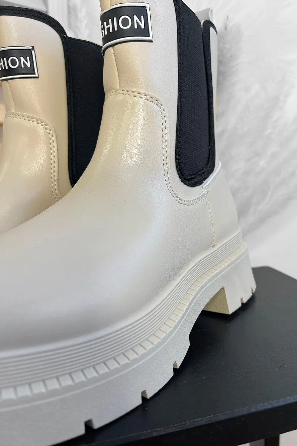 Chunky Sole High Top Chelsea Boots