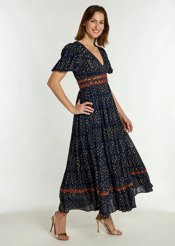 CK Bradley Heather Dress Navy Blue/Gold