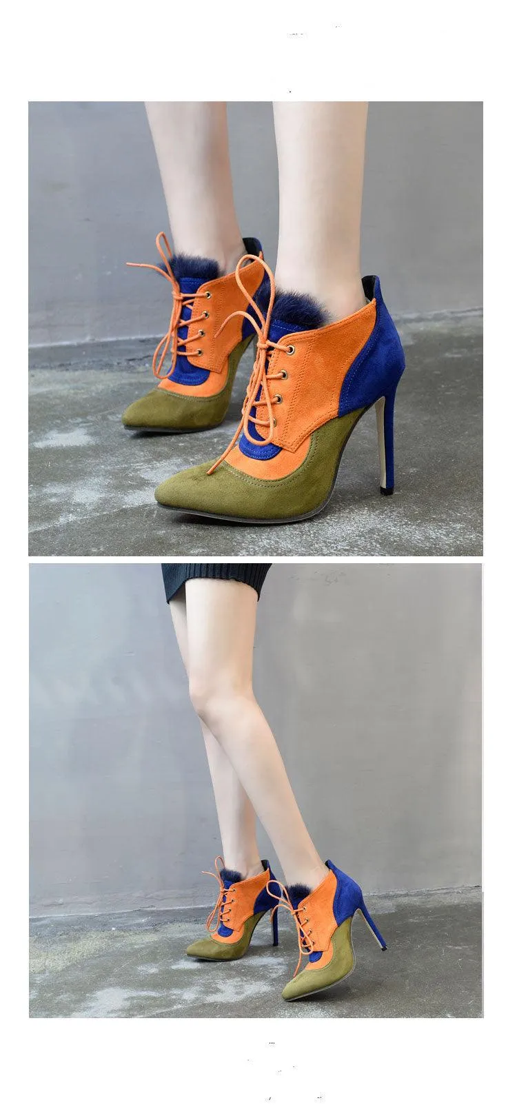 Vibrant Faux Fur Ankle Booties