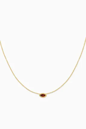 Covet 10kt Gold & Gemstone Birthstone Marquis Necklace