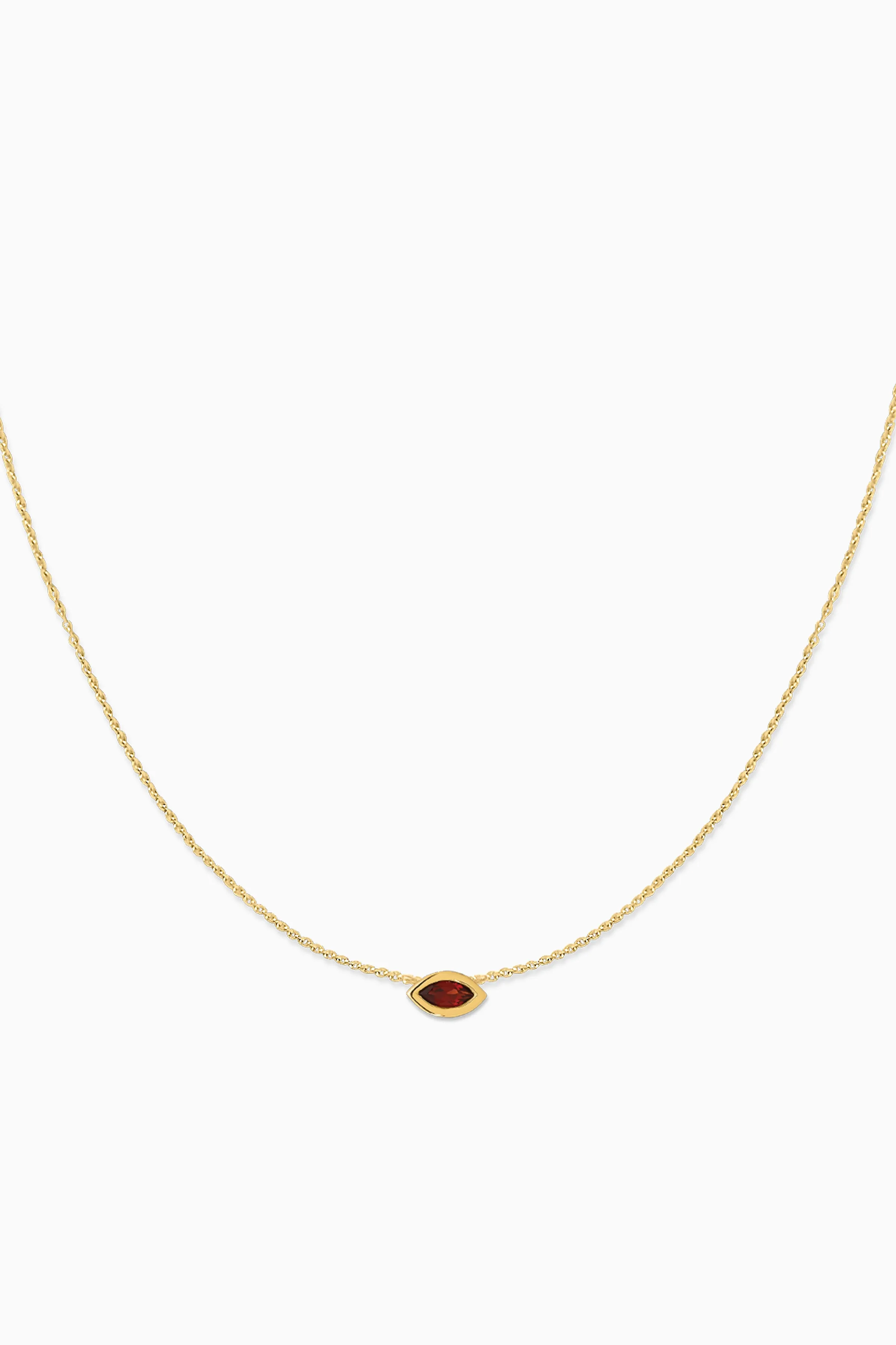 Covet 10kt Gold & Gemstone Birthstone Marquis Necklace