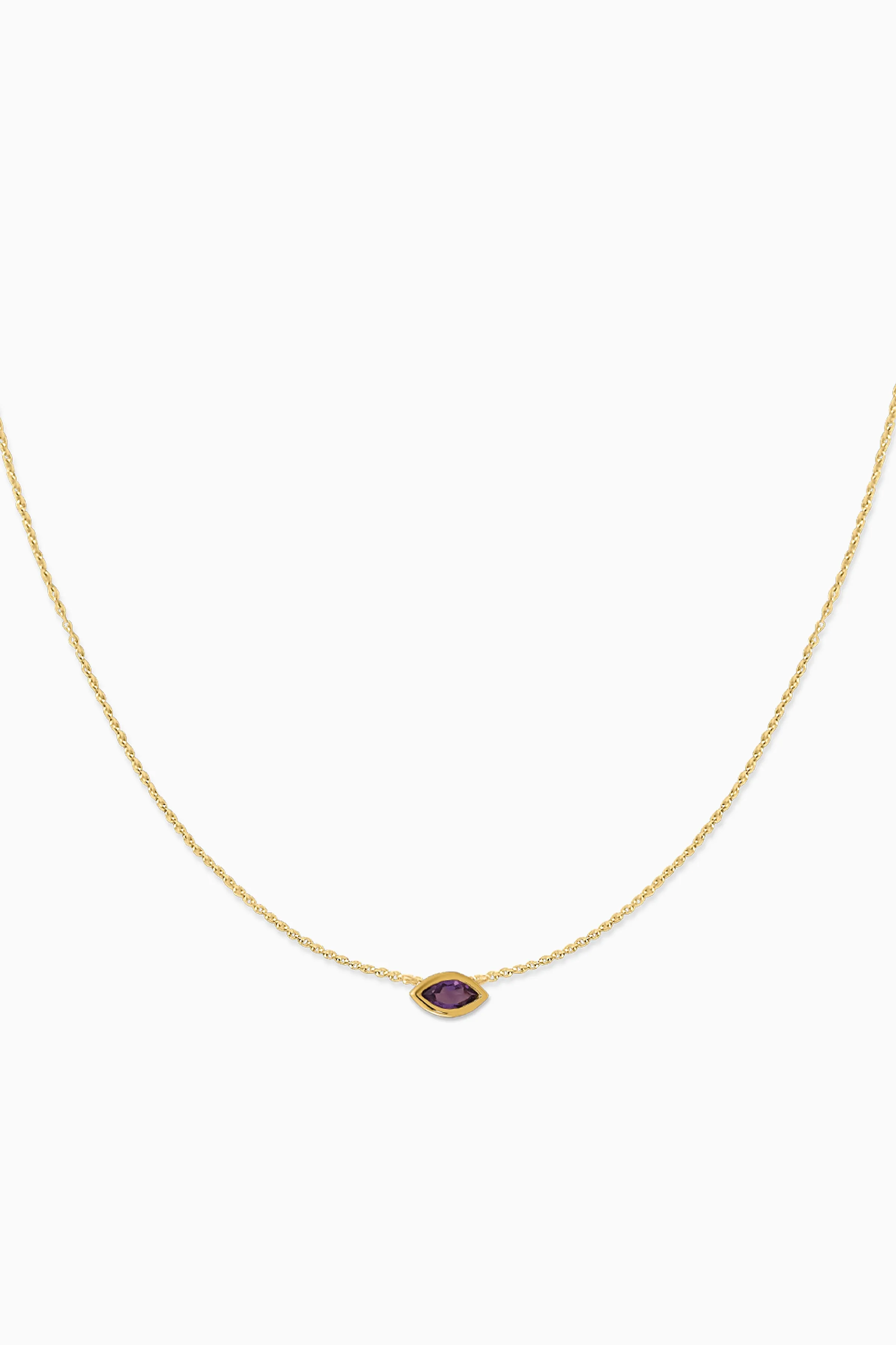 Covet 10kt Gold & Gemstone Birthstone Marquis Necklace