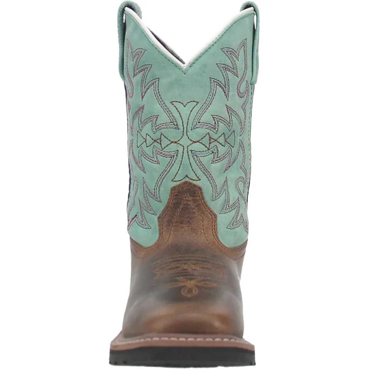 'Dan Post' Children's 8 Nia Western Square Toe - Brown / Turquoise