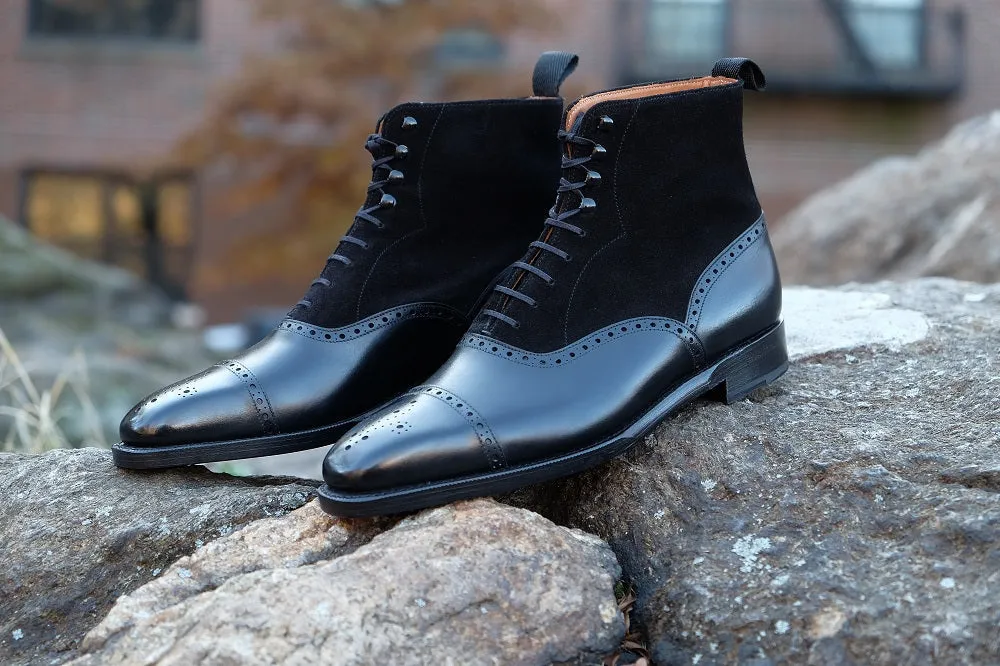 David - MTO - Black Calf / Black Suede - MGF Last - Double Leather Sole