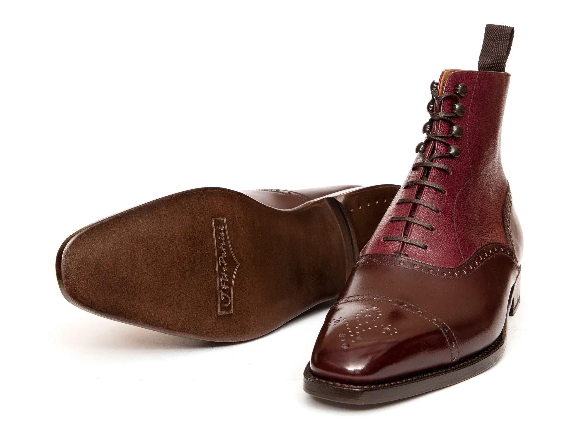 David - MTO - Deep Merlot Calf / Raspberry Soft Grain - LPB Last - Single Leather Sole