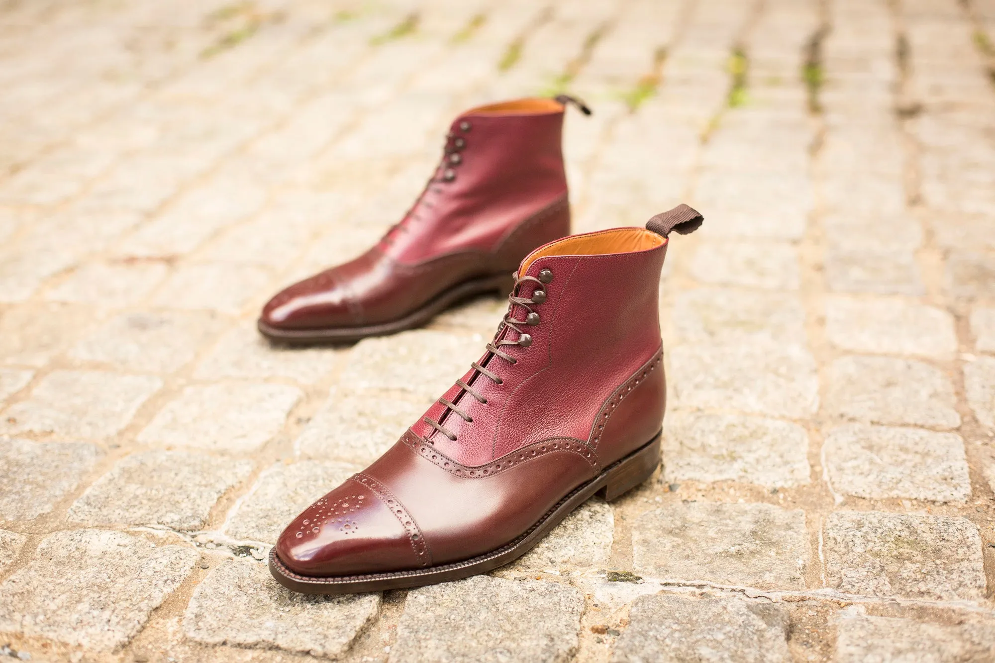 David - MTO - Deep Merlot Calf / Raspberry Soft Grain - LPB Last - Single Leather Sole