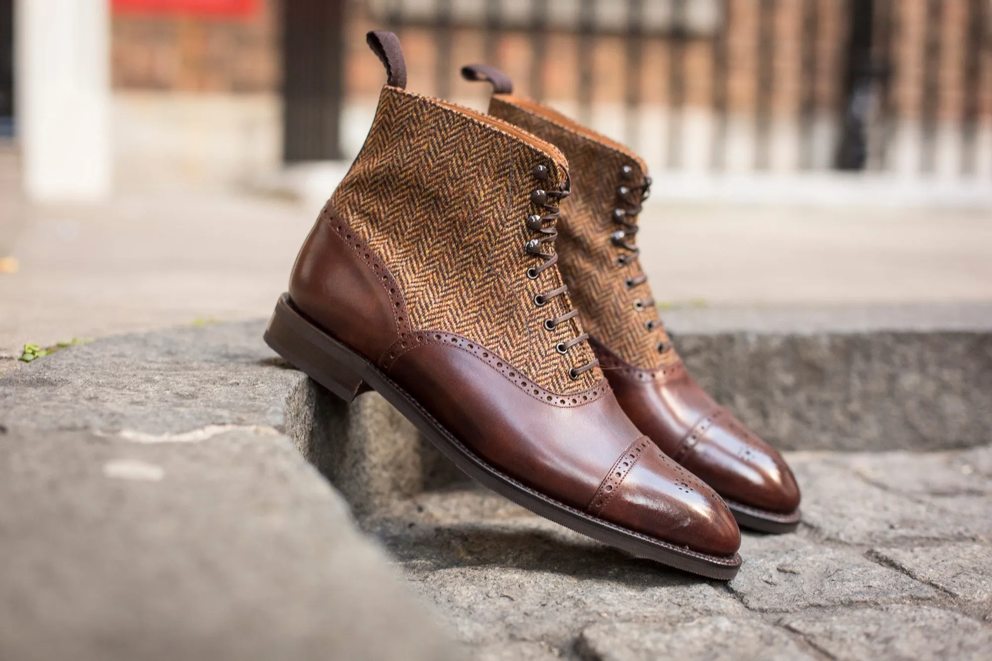 David - MTO - Walnut Museum Calf / Gold Tweed - SEA Last - Double City Rubber Sole