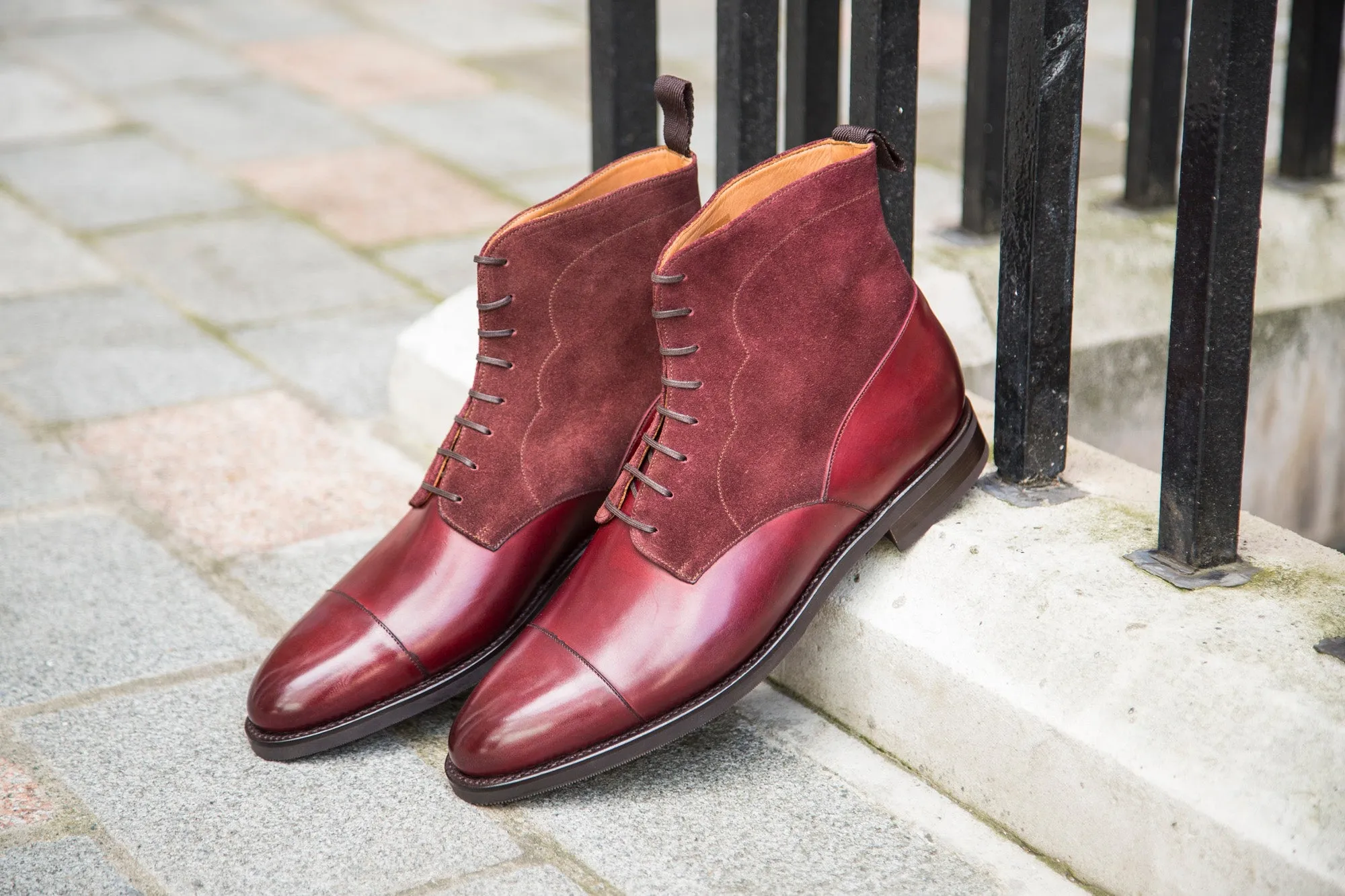 Delridge - MTO - Burgundy Calf / Burgundy Suede - TMG Last - Double City Rubber Sole