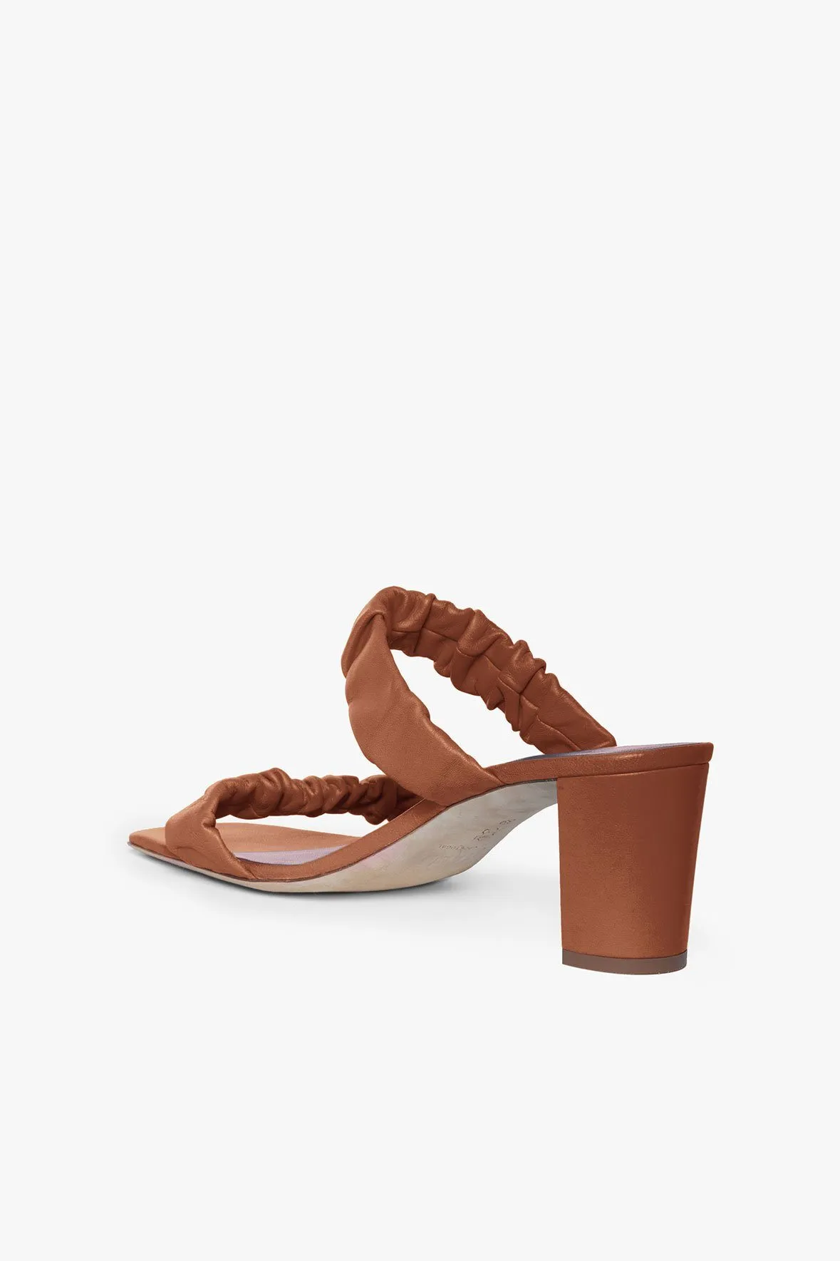 Frankie Ruched Sandal in Tan