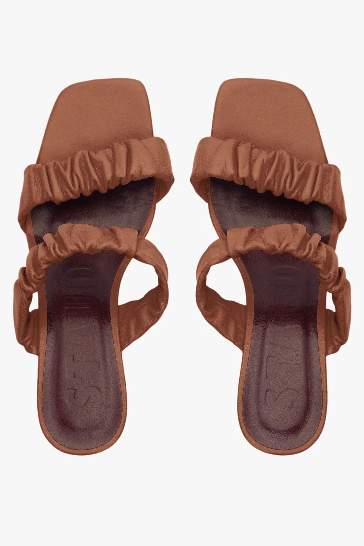 Frankie Ruched Sandal in Tan