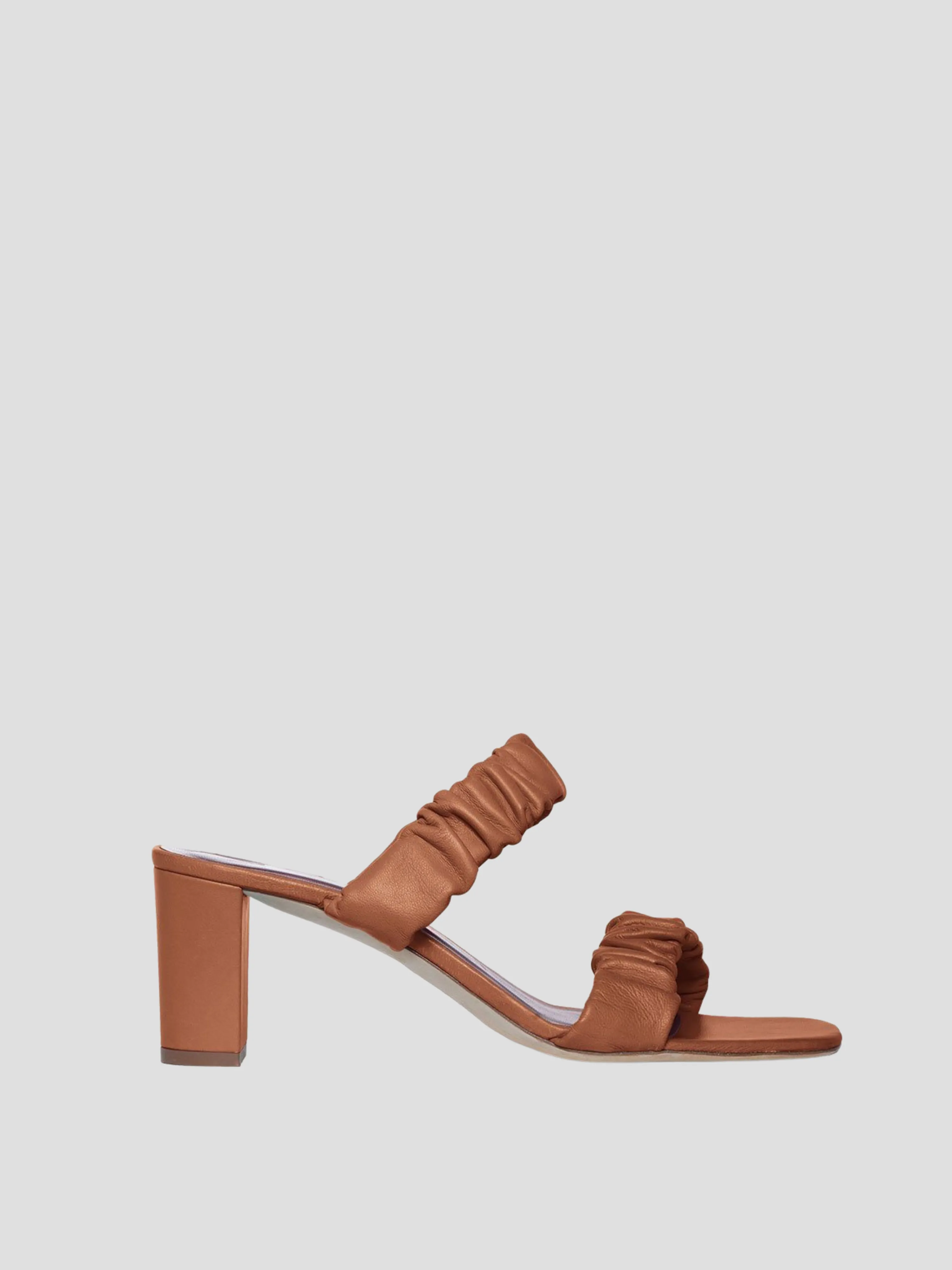 Frankie Ruched Sandal in Tan