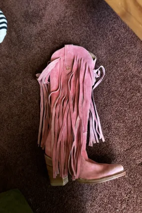 Fringe Atlas Boots in Dusty Rose