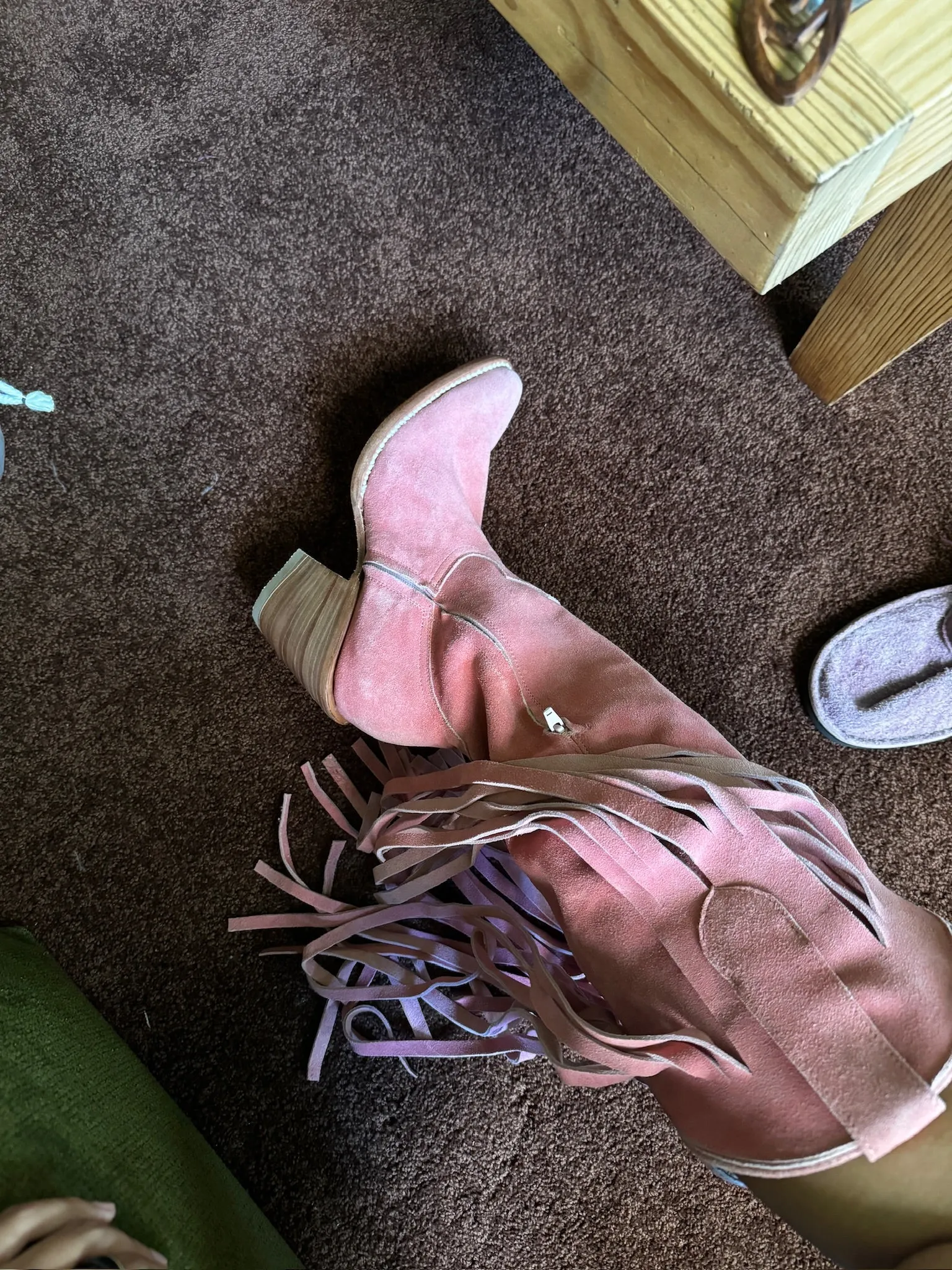 Fringe Atlas Boots in Dusty Rose