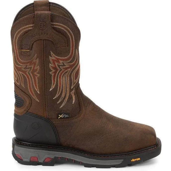 Justin Men's Driscoll 11 Steel Toe Metguard Western Work Boot -Brown- WK2112