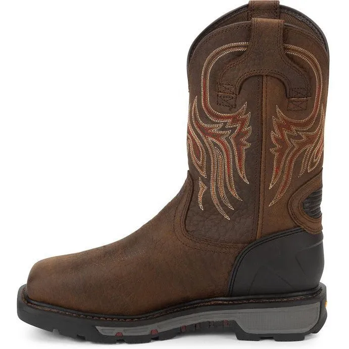 Justin Men's Driscoll 11 Steel Toe Metguard Western Work Boot -Brown- WK2112