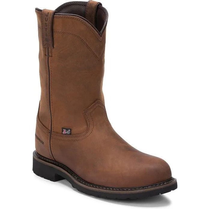 Justin Men's Drywall 10" Steel Toe WP Western Work Boot -Brown- SE4961