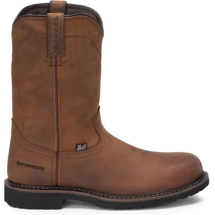 Justin Men's Drywall 10" Steel Toe WP Western Work Boot -Brown- SE4961