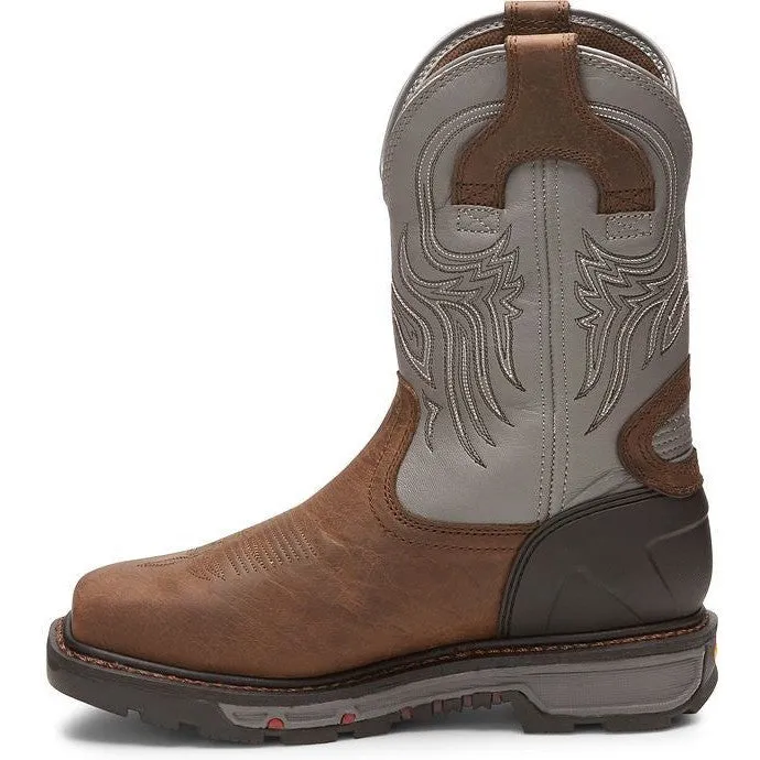 Justin Men's Tanker 11" Steel Toe Western Work Boot -Brown- WK2102