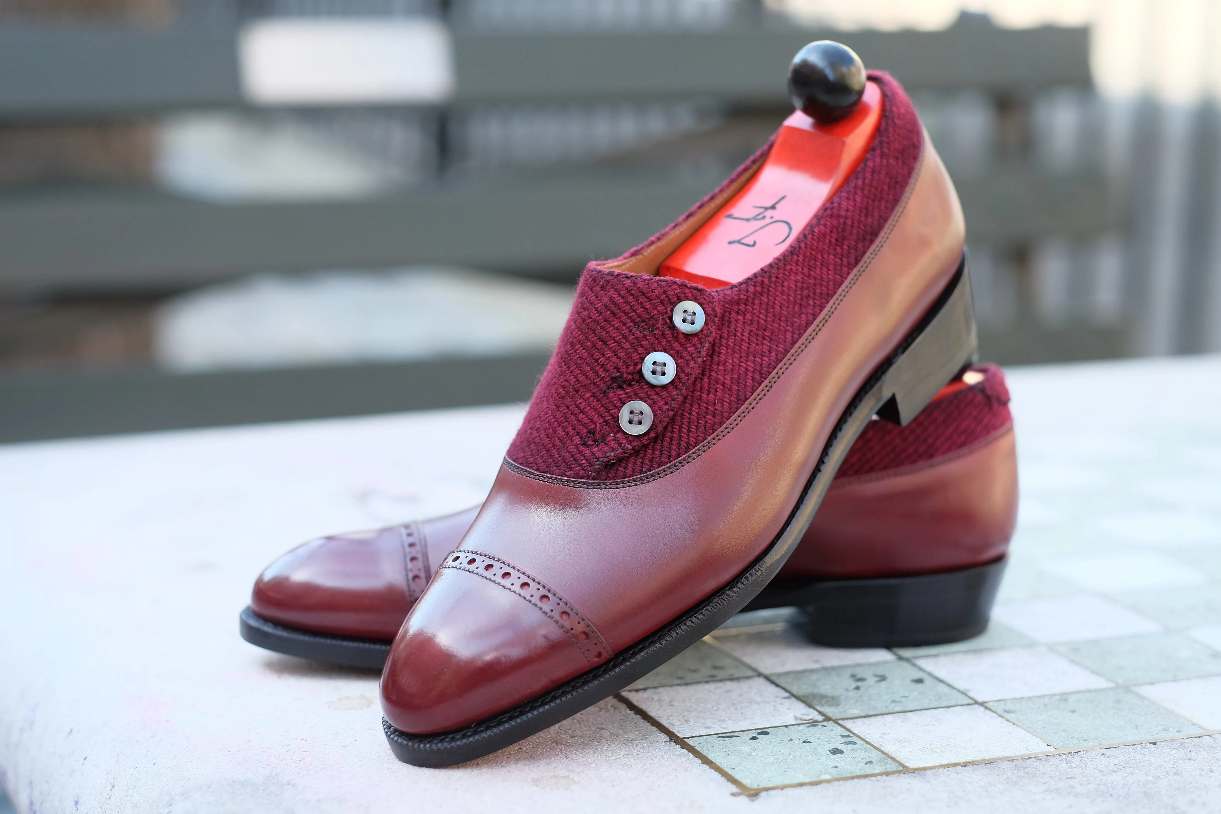 Kingston - MTO - Burgundy Calf / Red Poulsbo - NGT Last - Single Leather Sole