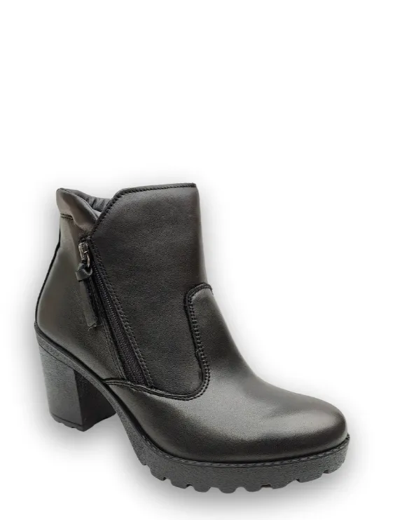 Ladies IGI & Co Boot Black Leather Chunky Zip 4661700 sale