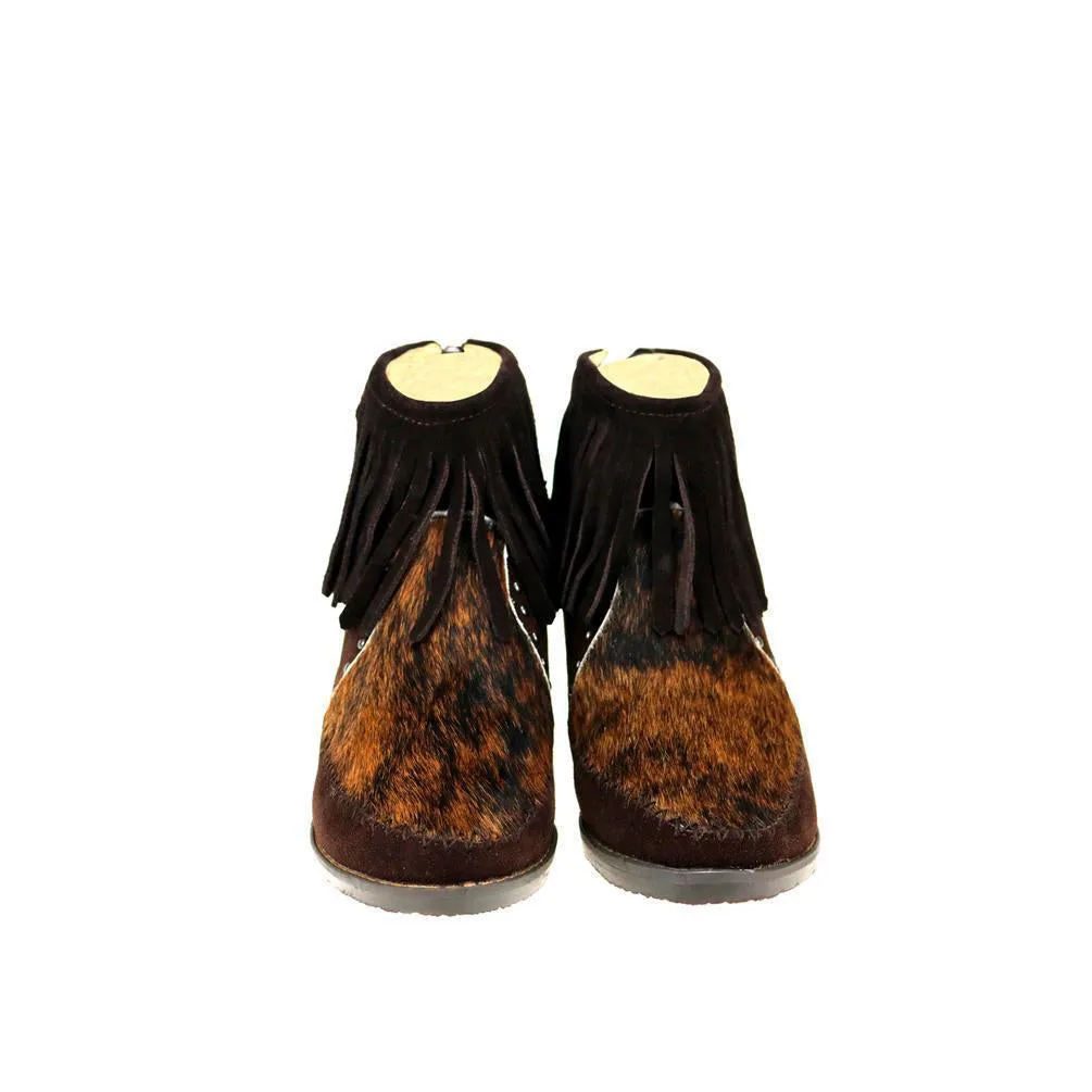 Montana West Genuine Hair-On Cowhide Western Booties