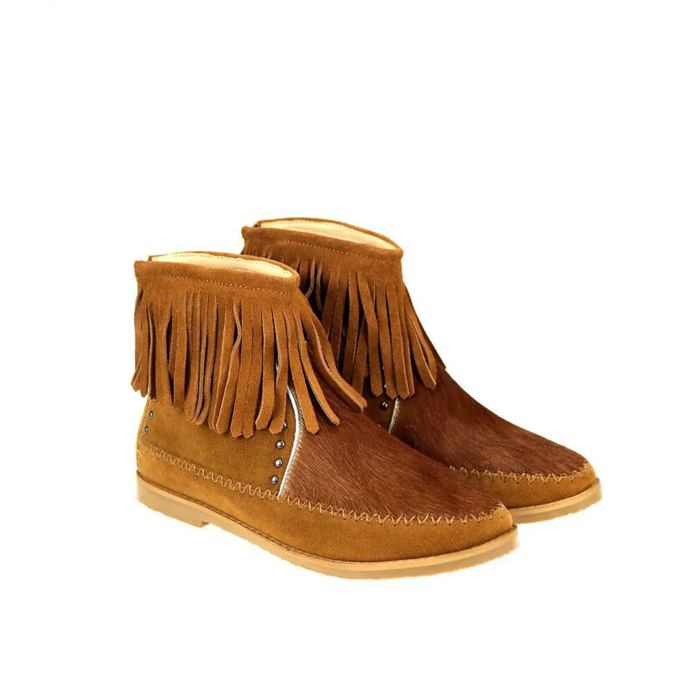 Montana West Hair-On Cowhide Western Booties