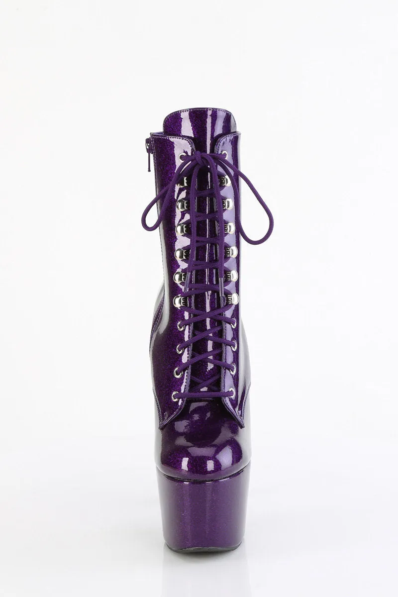 Pleaser USA Adore-1020GP 7inch Pleaser Boots - Purple Glitter