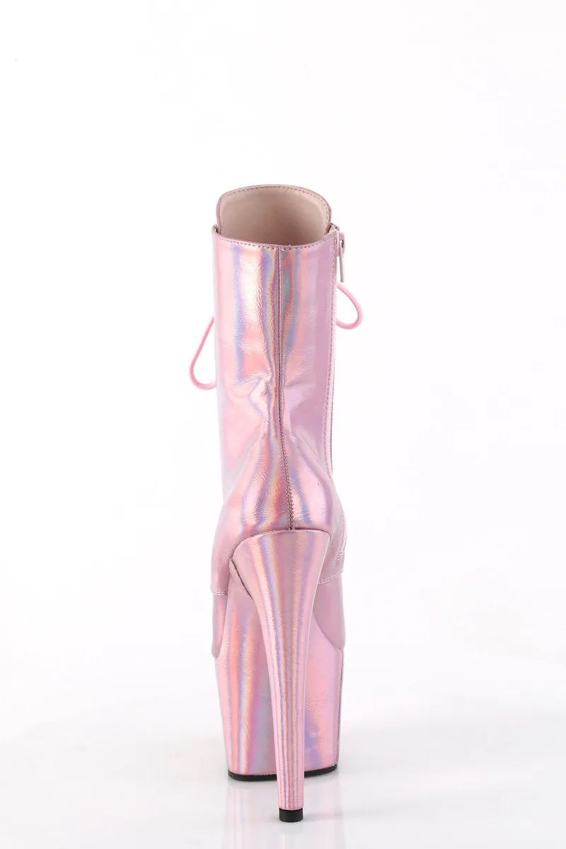 Pleaser USA Adore-1020HG 7inch Pleaser Boots - Holographic Baby Pink