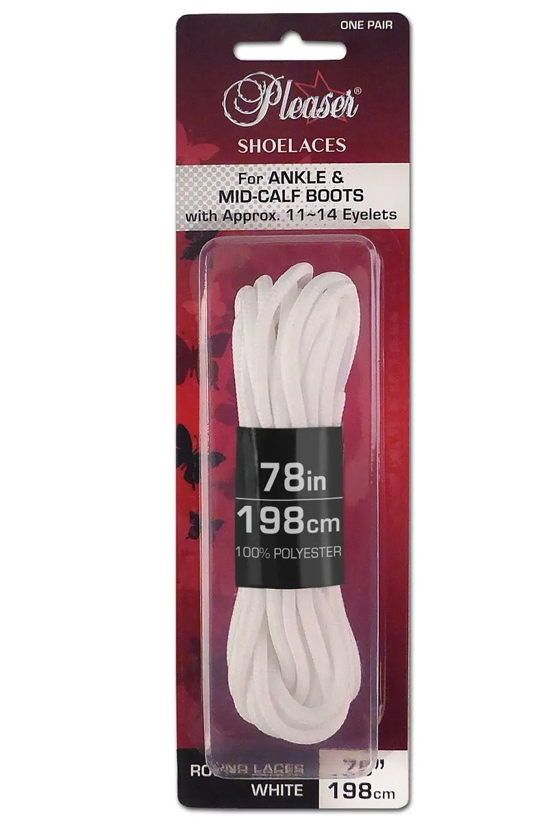 Pleaser USA Ankle Boot Shoe Laces - White