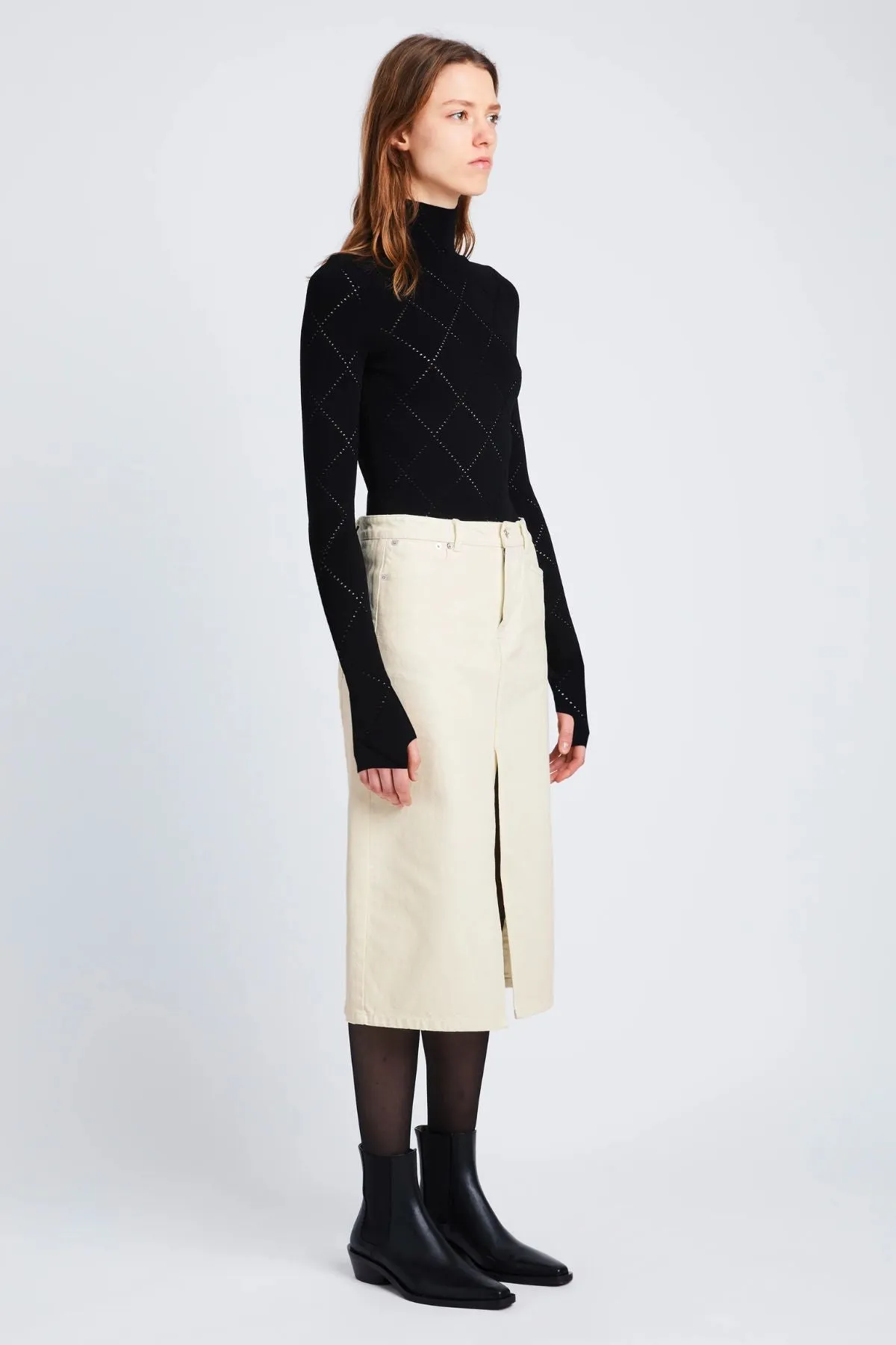 Proenza Schouler White Label Sloan Skirt - Parchment