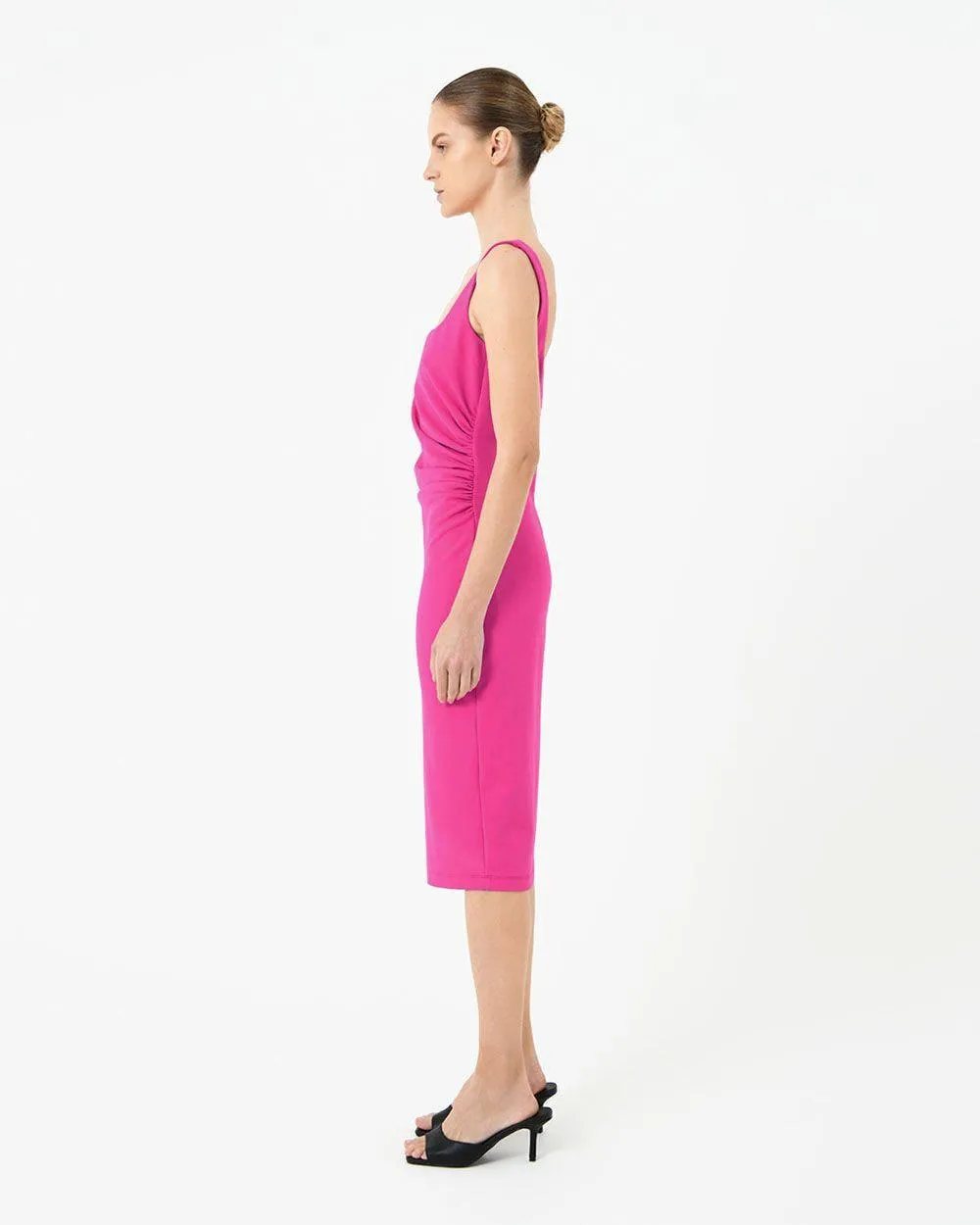 Rae Side-Gathered Dress - Pink