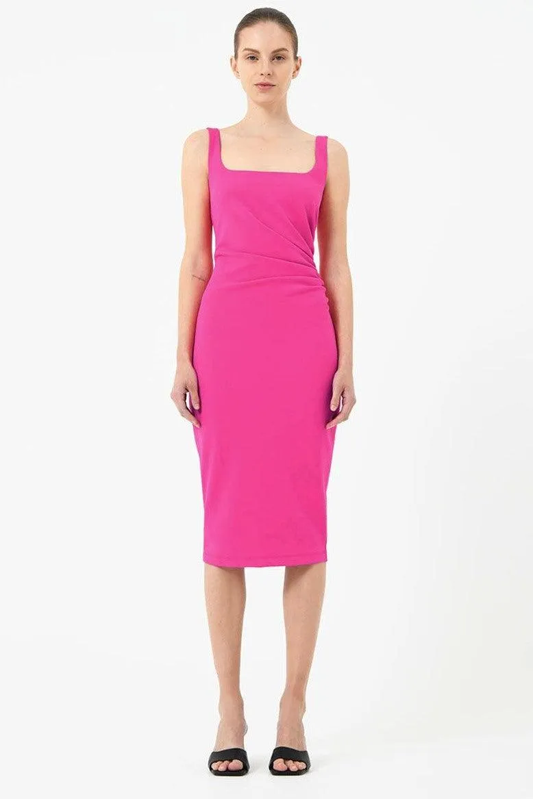 Rae Side-Gathered Dress - Pink