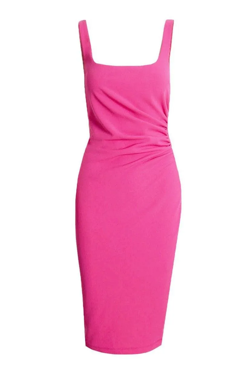 Rae Side-Gathered Dress - Pink