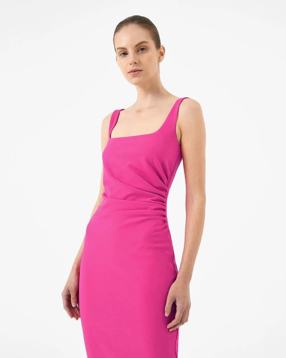 Rae Side-Gathered Dress - Pink