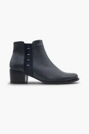 Regarde Le Ciel Jolene-24 Navy Leather Ankle Boot