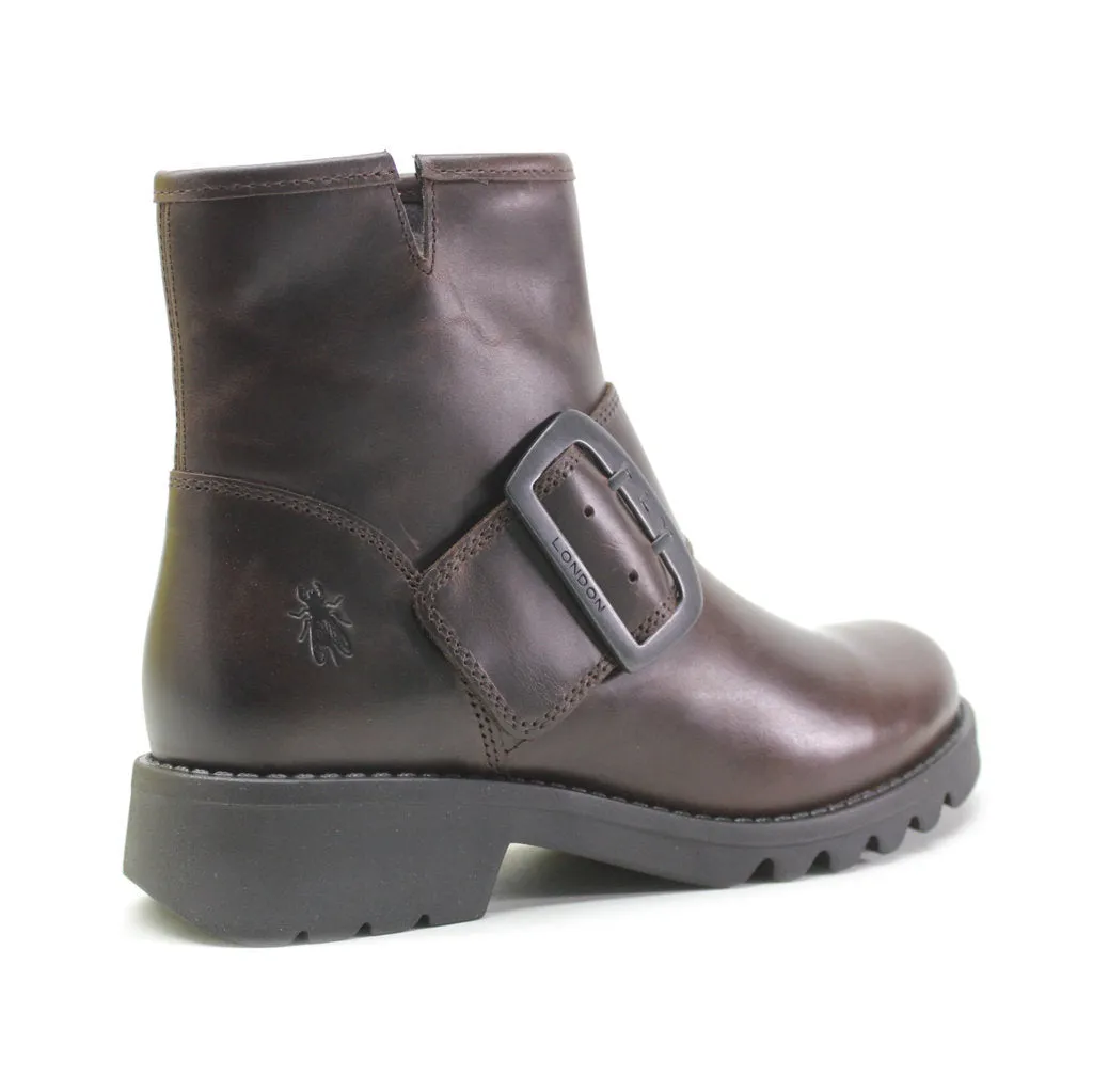 Rily991Fly Leather Women's Buckle Strap Ankle Boots