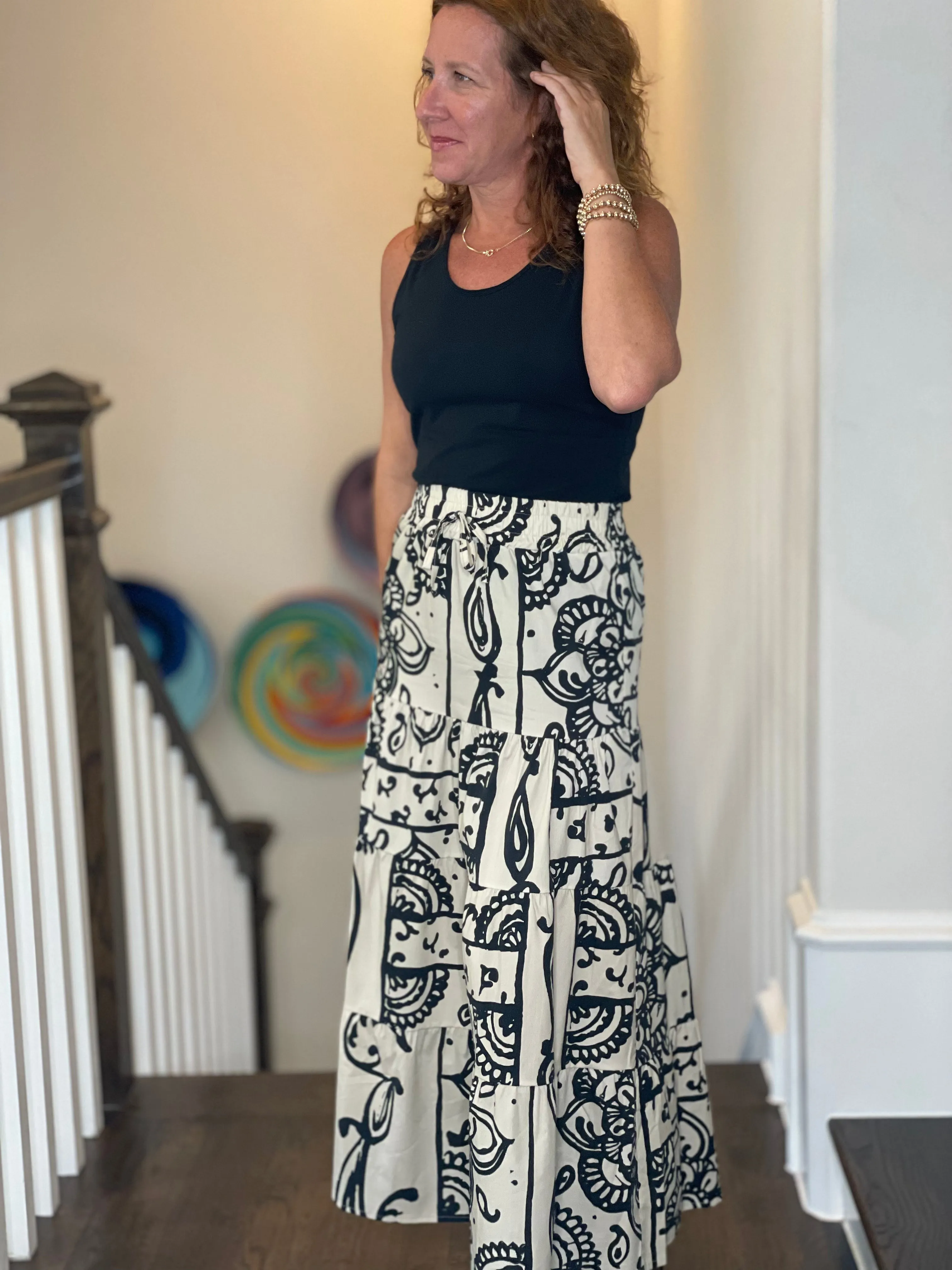 Sofia Amelia Skirt in Nero Pattern