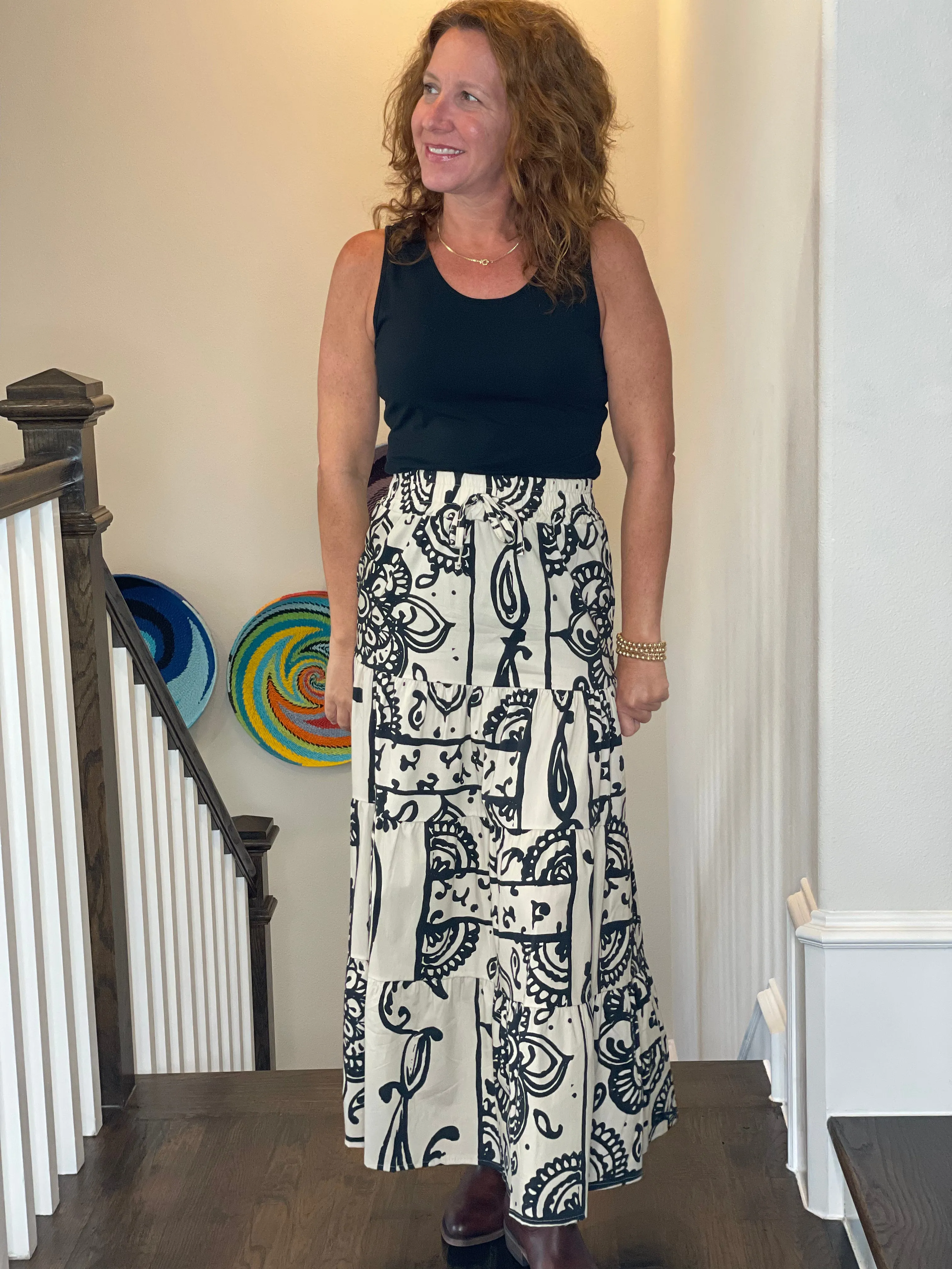 Sofia Amelia Skirt in Nero Pattern