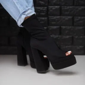 stacked peeptoe bootie - ari hi