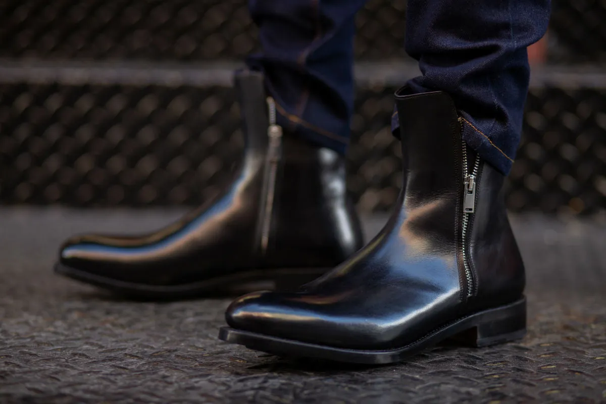 The Harrison Zipped Boot - Nero