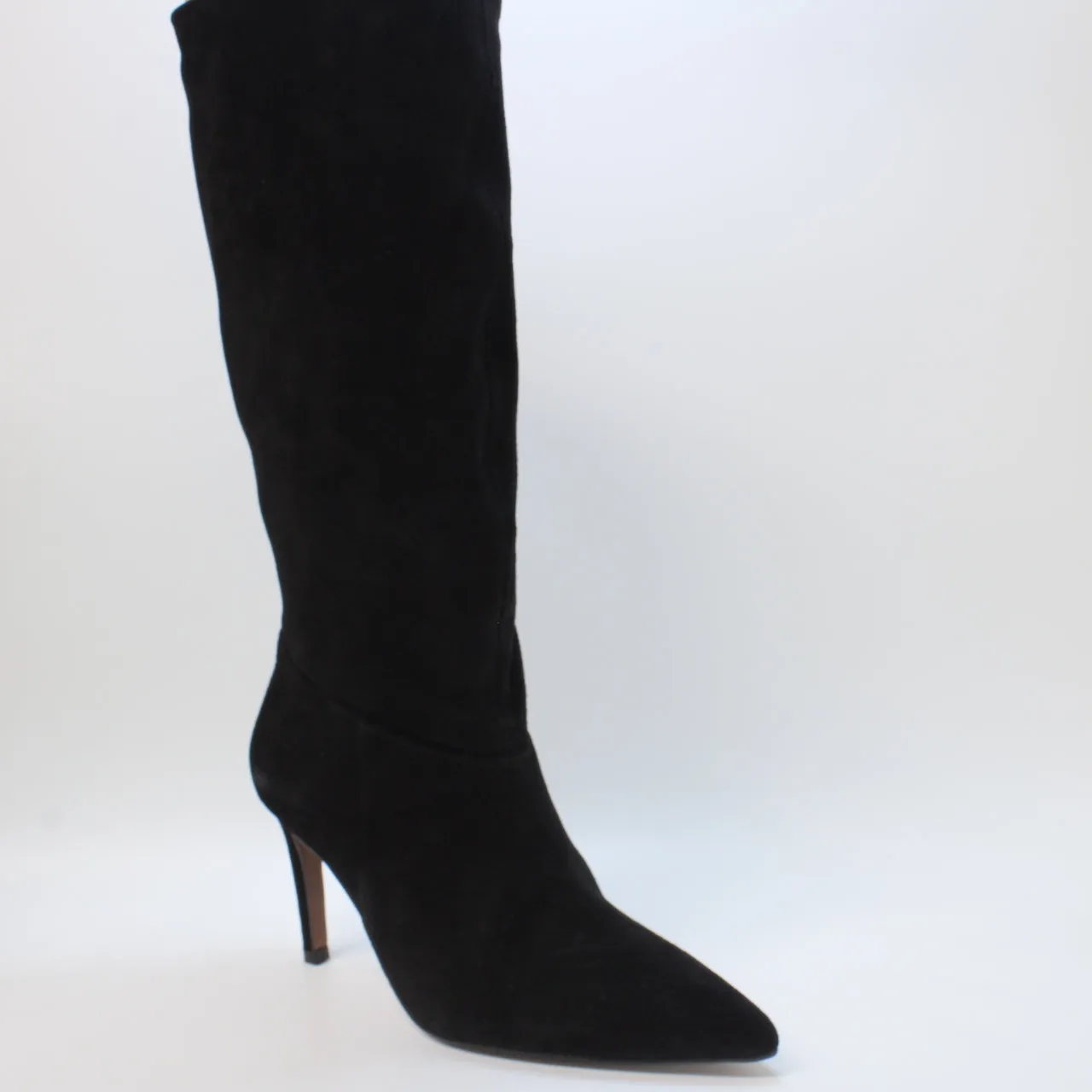 Womens Office Kiki Ruch Leg Knee Boots Black Suede