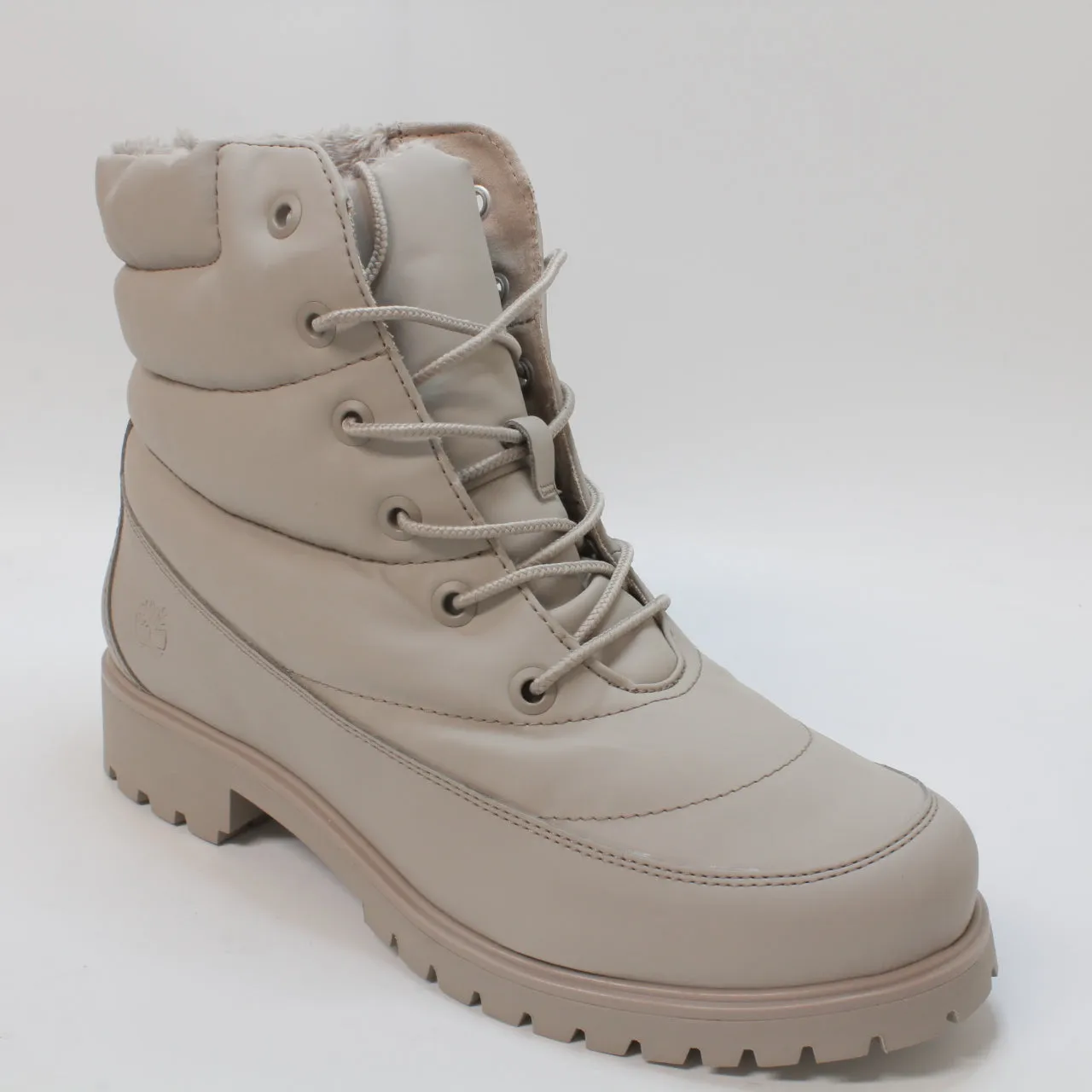 Timberland Lyonsdale Womens Puffer Boots in Pure Cashmere